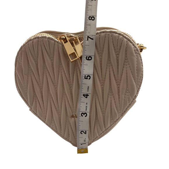 Heart-Shaped Quilted Light Pink ALDO Crossbody Bag With Gold-Tone Hardware - Picture 11 of 14